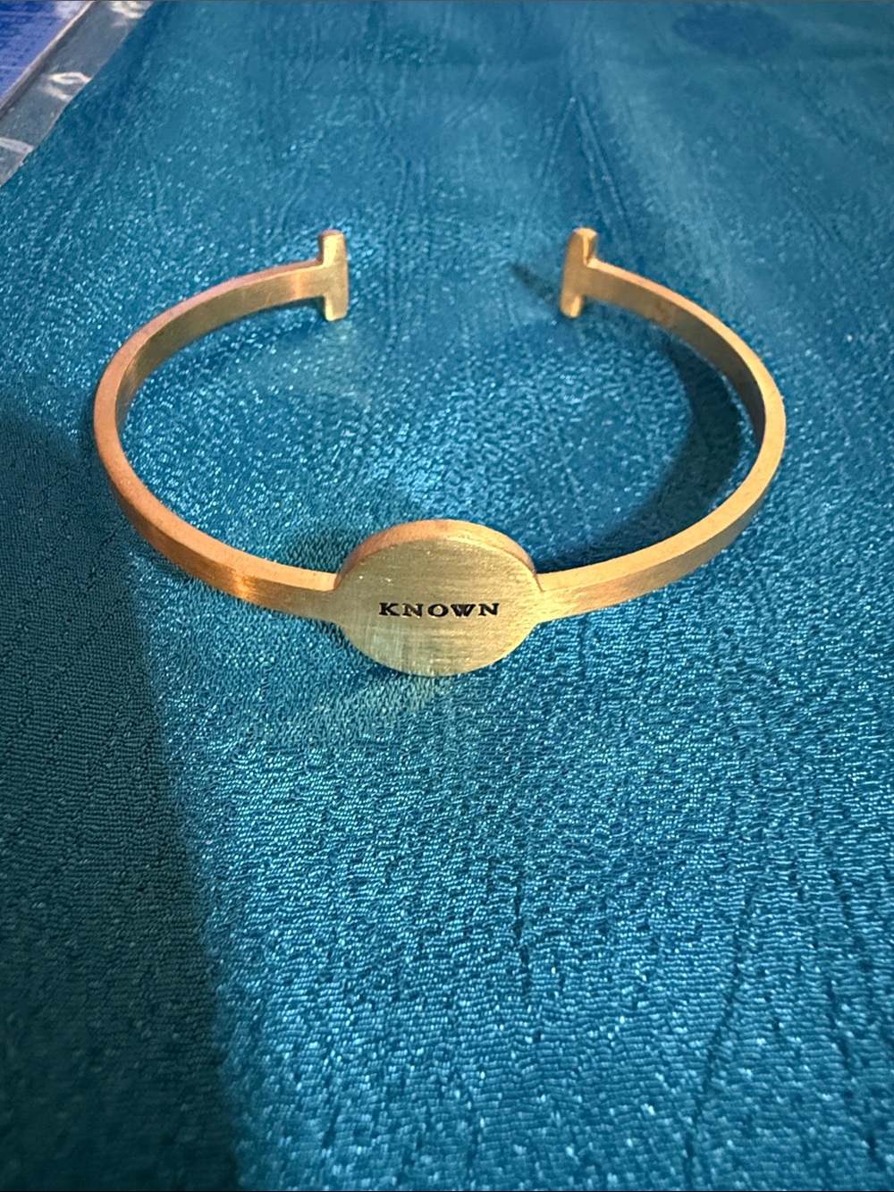 Gold-Tone 'KNOWN' Cuff Bracelet - Women Jewelry